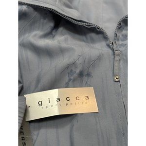 Giacca Petite Sport Coat Womens Size PS Small Jacket Reversible Dusty Blue READ